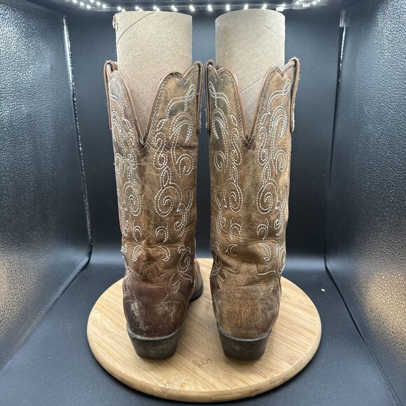 Justin Puma Western Cowgirl Boots Womens Size 8.5 B L2703 Tan - Picture 4 of 8